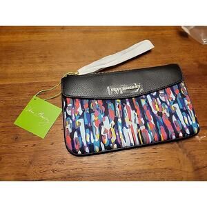 NWT Vera Bradley Envelope Wristlet in Watercolor Brushstrokes Leather Trim